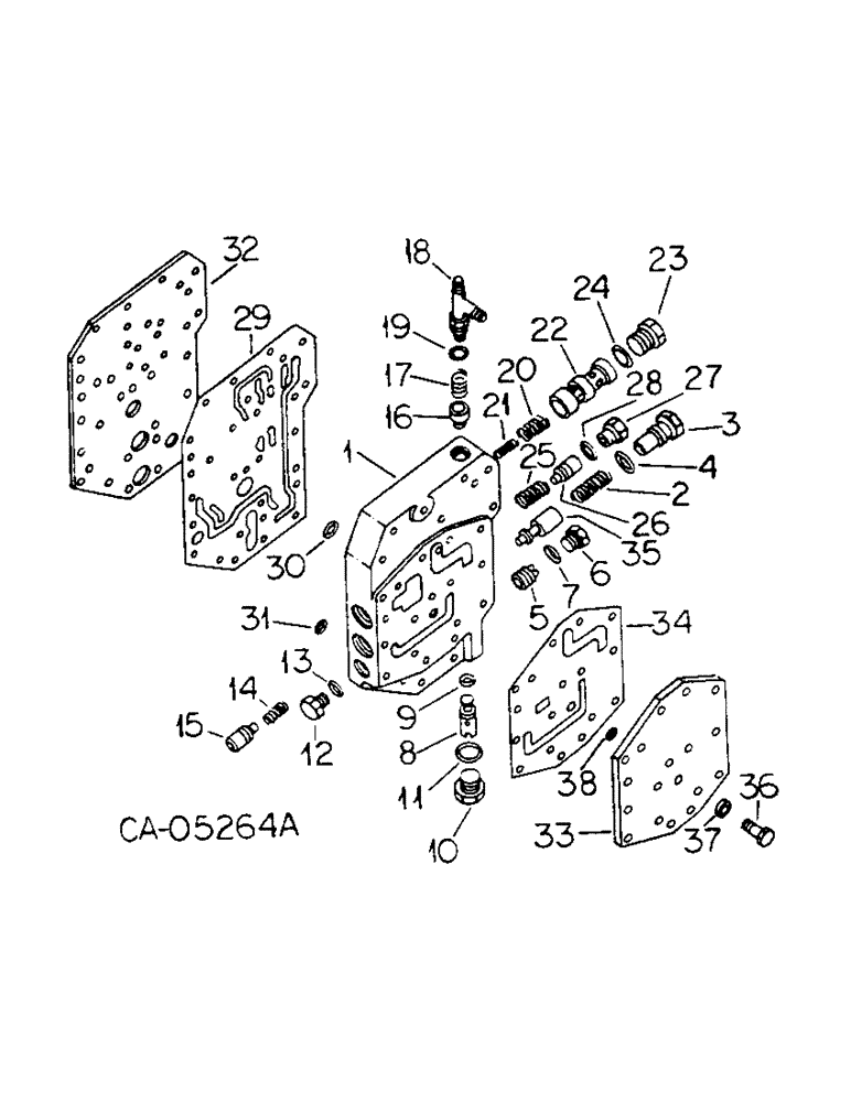 Схема запчастей Case IH 6388 - (10-14) - HYDRAULICS, MULTIPLE CONTROL VALVE, TRACTORS WITHOUT TORQUE AMPLIFIER (07) - HYDRAULICS