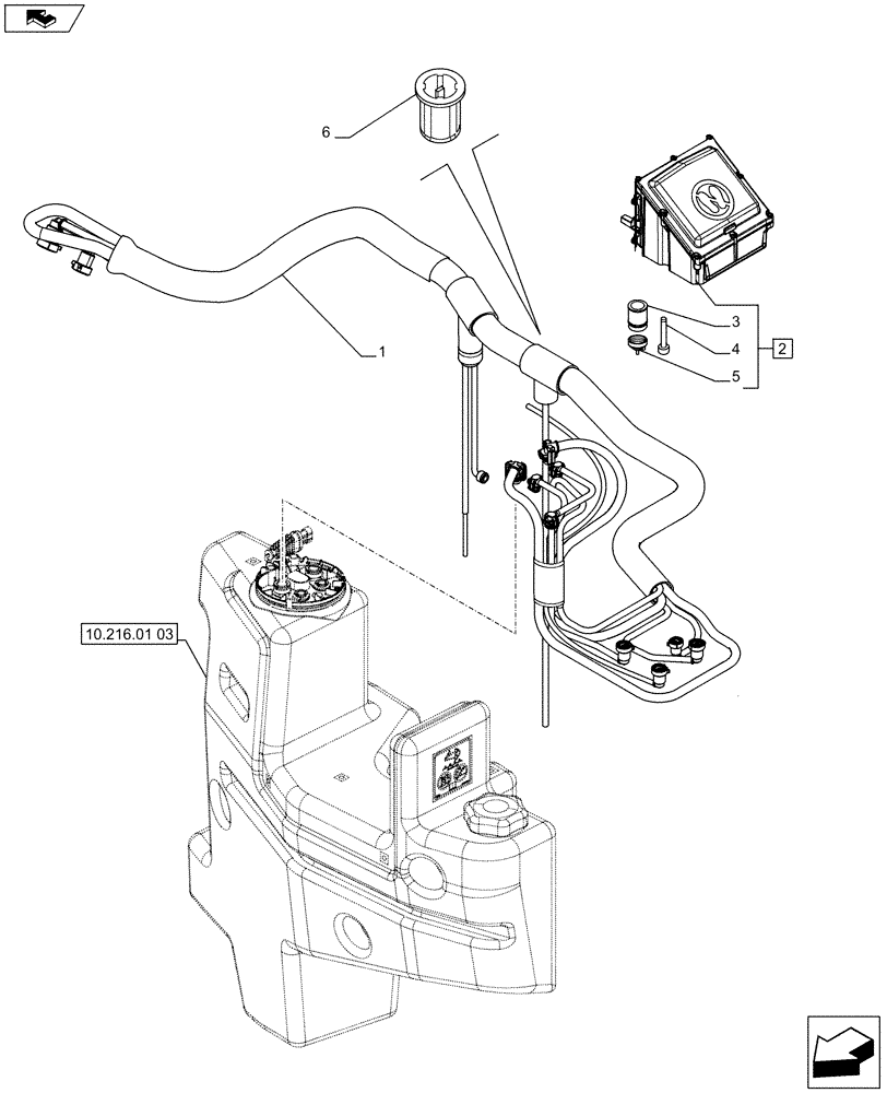 Схема запчастей Case IH PUMA 215 - (10.500.01) - DEF/ADBLUE TANK FUEL LINE AND ELECTRONIC CONTROL UNIT (10) - ENGINE