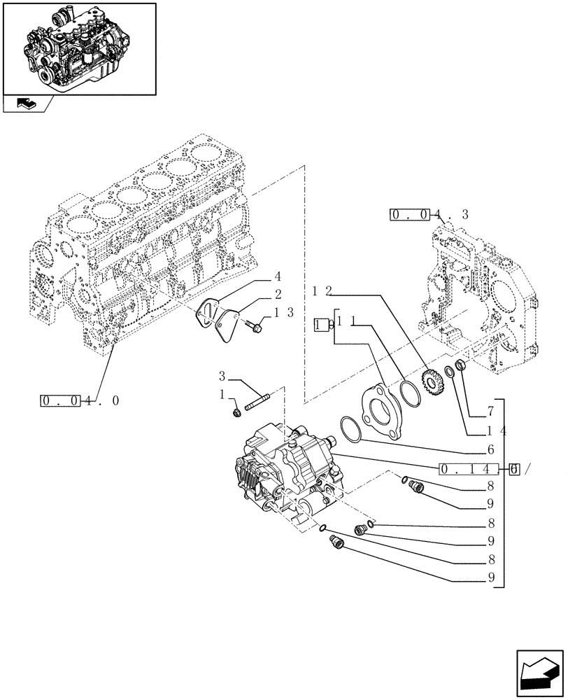 Схема запчастей Case IH F4HE9687S J100 - (0.14.0[01]) - INJECTION PUMP (2852487) 