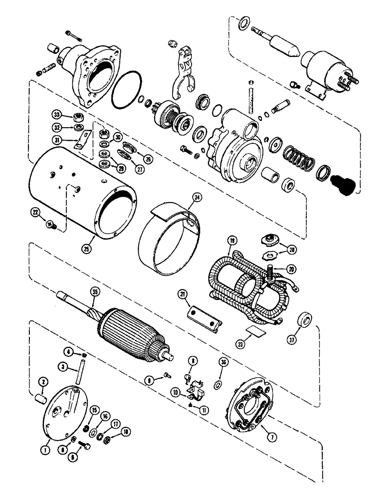 Схема запчастей Case IH 1370 - (064) - A64907 STARTER, 504BDT, DIESEL ENGINE, FIRST USED TRACTOR SERIAL NUMBER 8696753 (04) - ELECTRICAL SYSTEMS