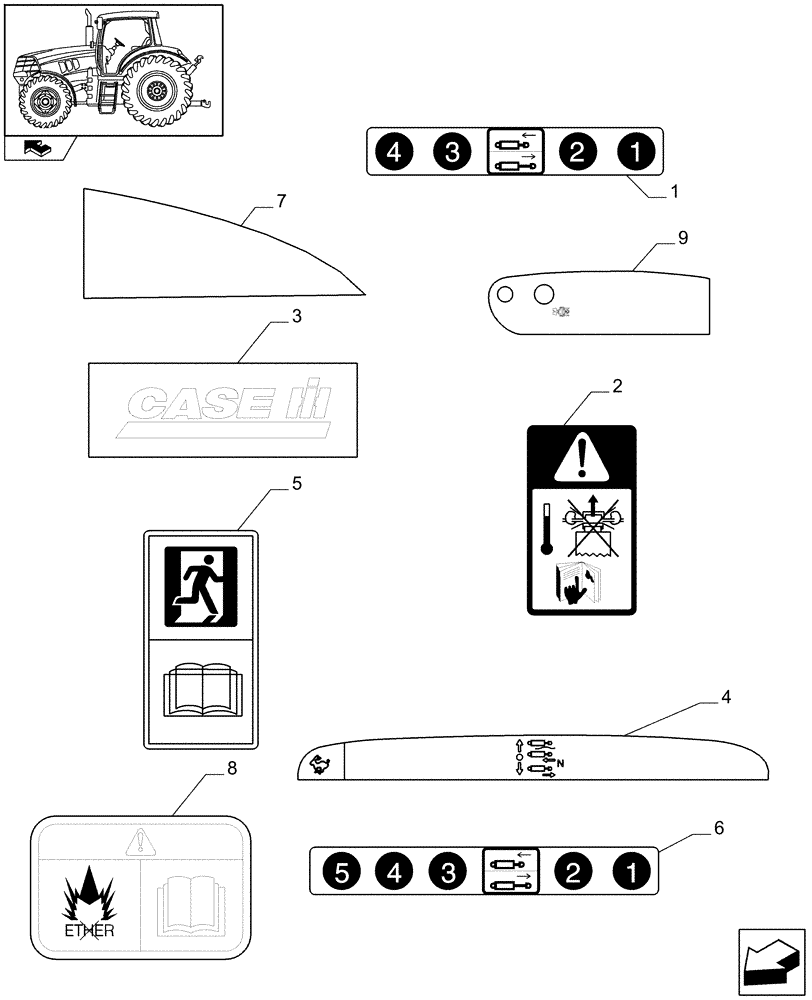 Схема запчастей Case IH PUMA 210 - (1.98.0[02]) - DECALS (13) - DECALS