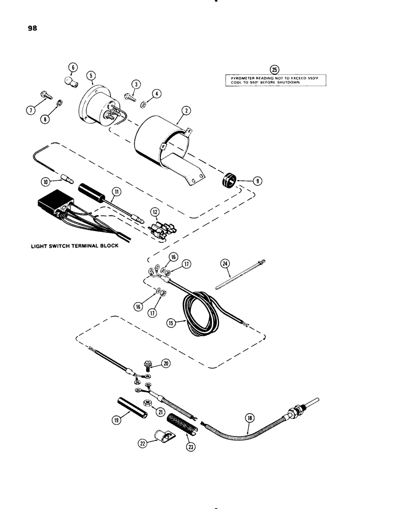 Схема запчастей Case IH 1270 - (098) - PYROMETER (04) - ELECTRICAL SYSTEMS