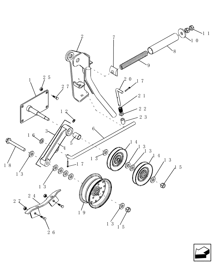 Схема запчастей Case IH 5130 - (74.135.09) - CHAFF SPREADER - IDLER ASSEMBLY (74) - CLEANING