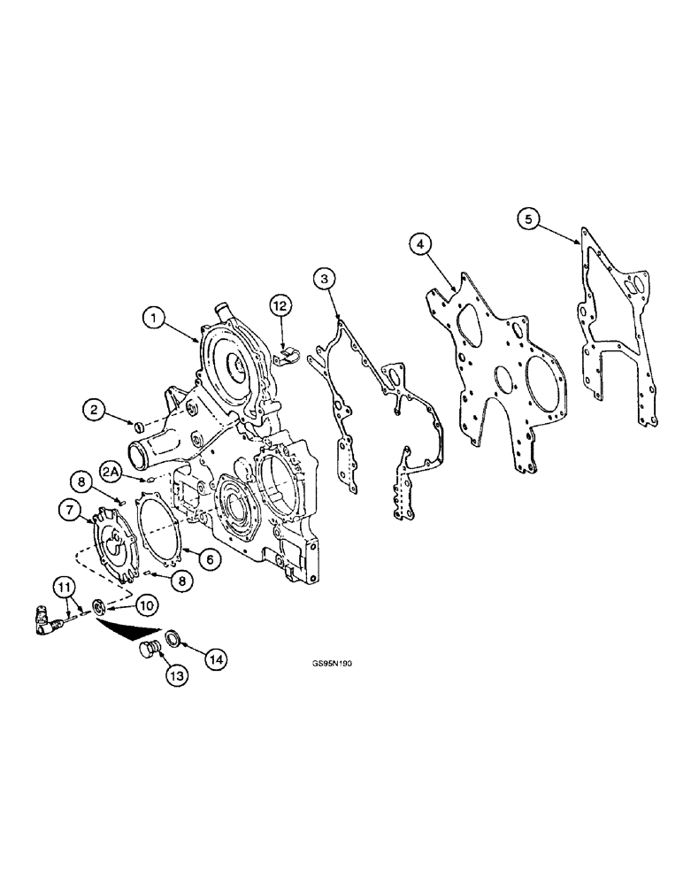 Схема запчастей Case IH DT-414 - (9C-06) - CRANKCASE FRONT COVER AND RELATED PARTS 