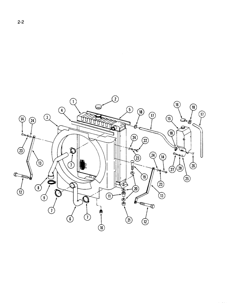 Схема запчастей Case IH 1640 - (2-02) - RADIATOR AND ATTACHING PARTS (01) - ENGINE