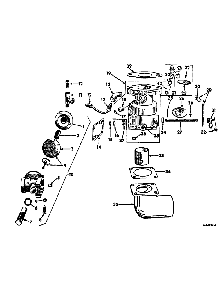 Схема запчастей Case IH C-263 - (B-40) - CARBURETOR 