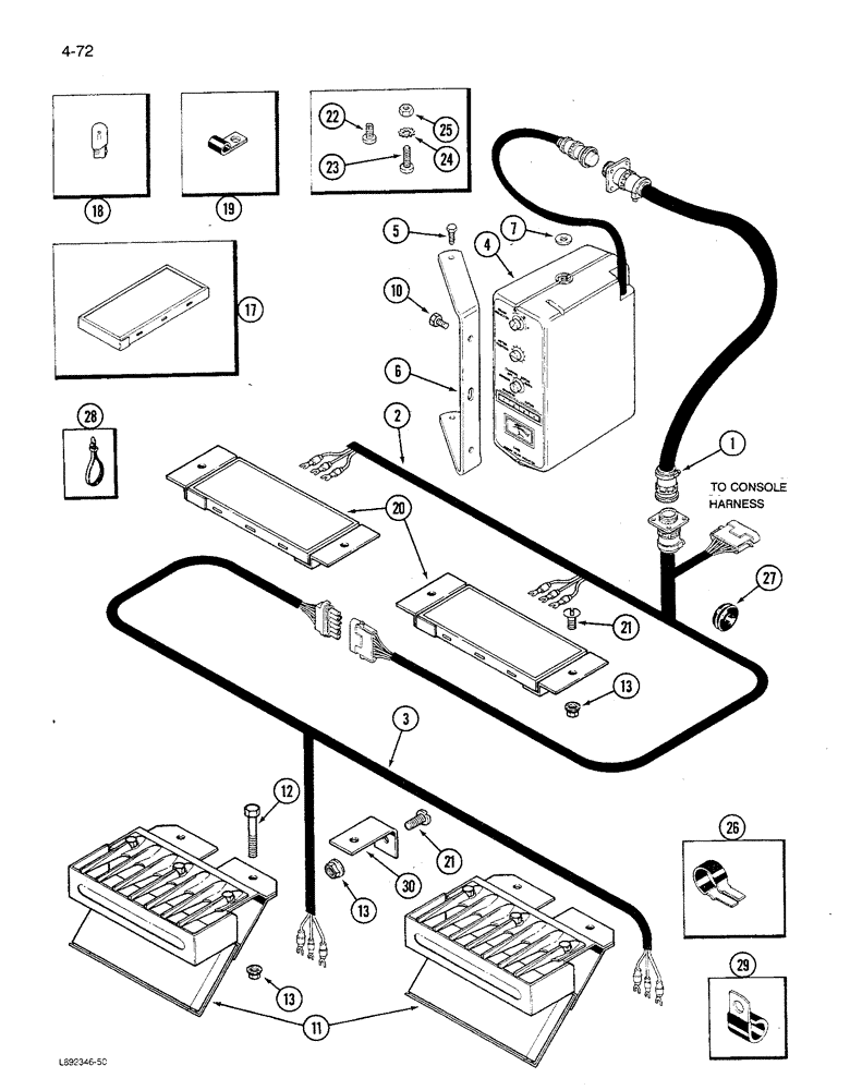 Схема запчастей Case IH 1680 - (4-072) - GRAIN SCAN MONITOR HARNESS (06) - ELECTRICAL