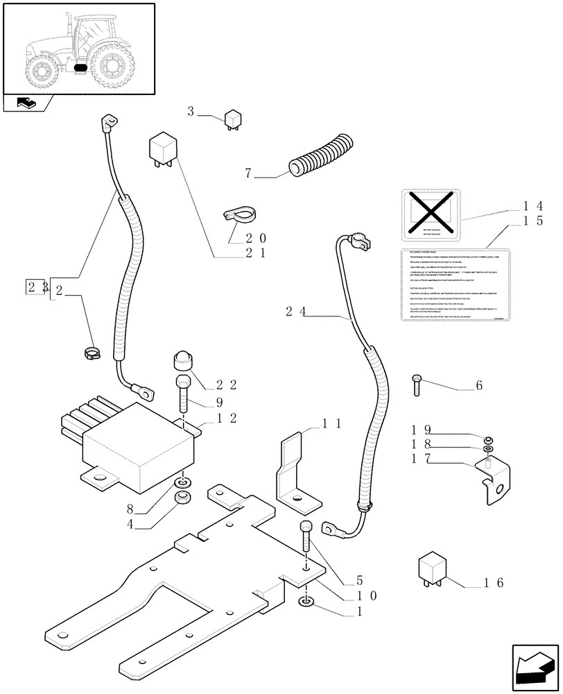 Схема запчастей Case IH PUMA 195 - (1.75.3/01[01]) - (VAR.752) ELECTRONIC BATTERY ISOLATOR (06) - ELECTRICAL SYSTEMS