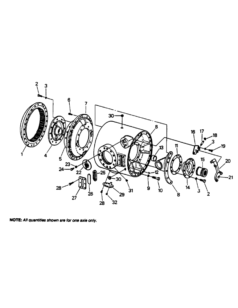 Схема запчастей Case IH 9130 - (04-80) - DIFFERENTIAL HOUSING ASSEMBLY, K592 BAR AXLE (04) - Drive Train