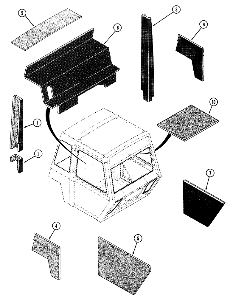 Схема запчастей Case IH 4890 - (9-422) - CAB, ACOUSTICAL COVERS (09) - CHASSIS/ATTACHMENTS