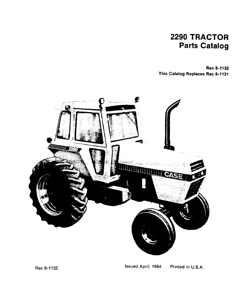Схема запчастей Case IH 2290 - (1-003) - 2290 TRACTOR (00) - PICTORIAL INDEX