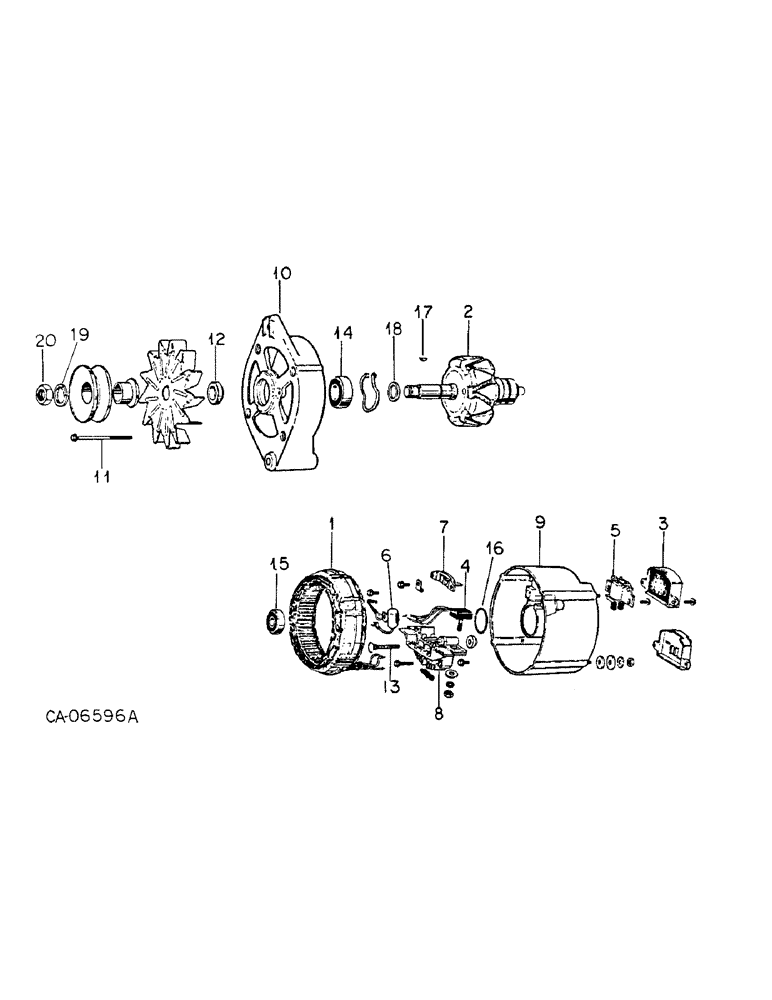 Схема запчастей Case IH HYDRO 186 - (08-06) - ELECTRICAL, ALTERNATOR-GENERATOR, MOTOROLA, SERIAL NOS. 10141 TO 10193 (06) - ELECTRICAL