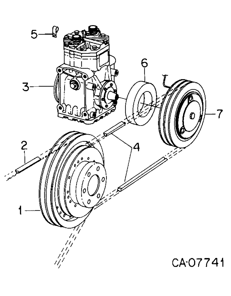 Схема запчастей Case IH 3488 - (13-38) - SUPERSTRUCTURE, COMPERSSOR, PULLEYS AND BELTS (05) - SUPERSTRUCTURE