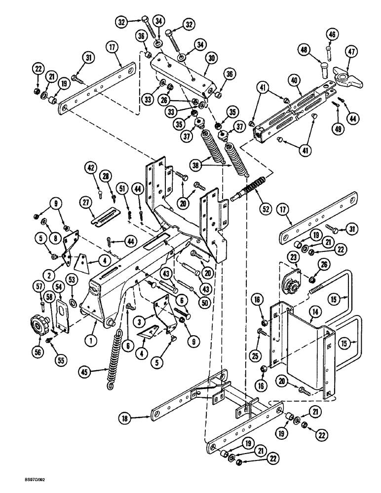 Схема запчастей Case IH 900 - (9-162) - ROW UNIT FRAME (09) - CHASSIS/ATTACHMENTS