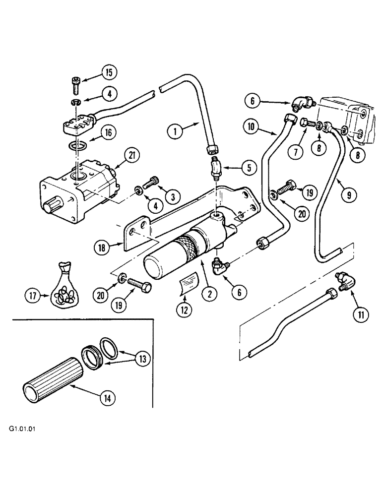 Схема запчастей Case IH 2140 - (8-36[B]) - HYDRAULIC LIFT PIPING, OIL PUMP CIRCUIT, W/SINGLE PUMP, 2140 - (P.I.N. : CGC12131-) (08) - HYDRAULICS