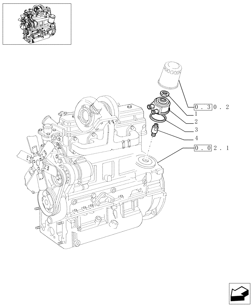 Схема запчастей Case IH JX1095N - (0.31.0) - OIL COOLER (01) - ENGINE