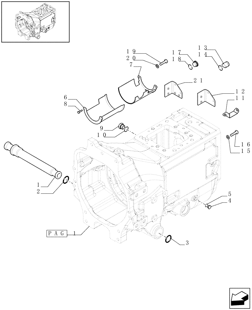 Схема запчастей Case IH PUMA 180 - (1.21.0[02]) - CLUTCH BOX ASSY (03) - TRANSMISSION