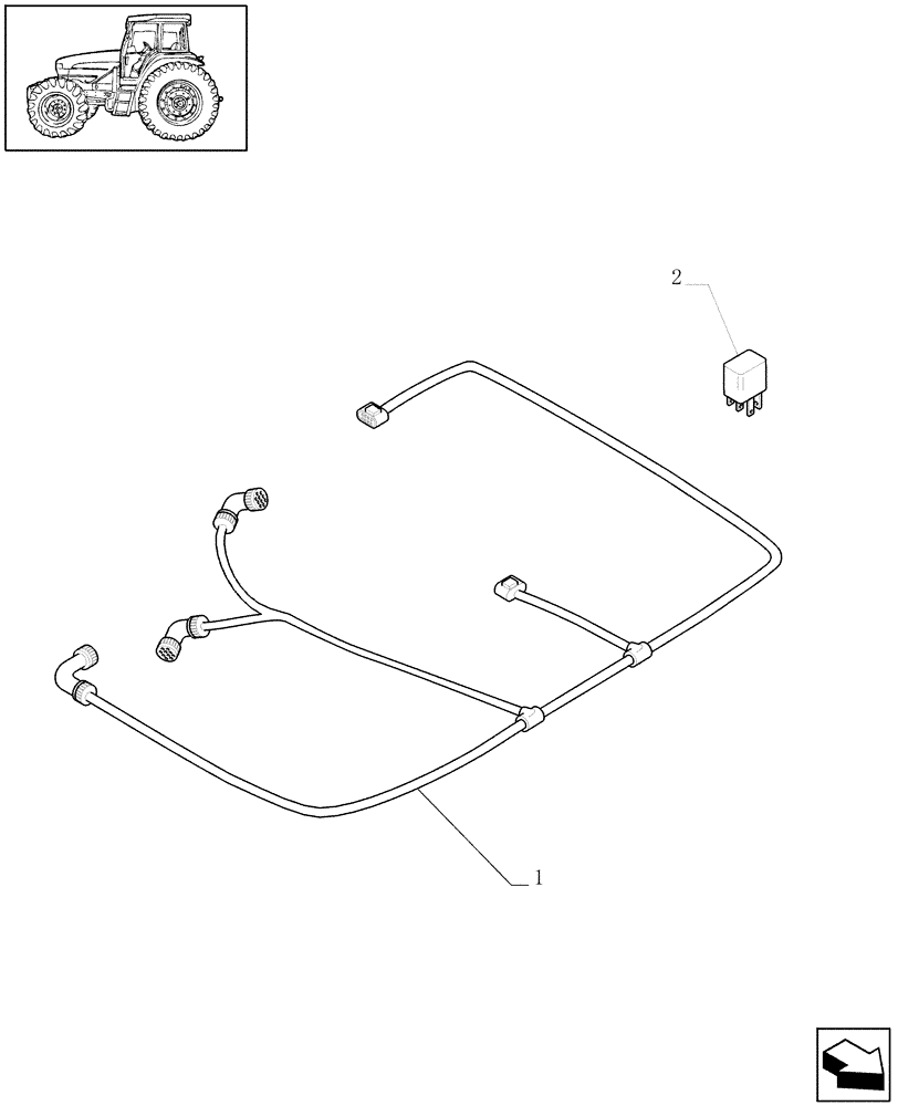 Схема запчастей Case IH MAXXUM 140 - (1.91.4/02[01]) - TRAILER AIR BRAKE - ELECTRIC CABLES - C6267 (VAR.332727-333727-332737-339737-332739-333739) (10) - OPERATORS PLATFORM/CAB