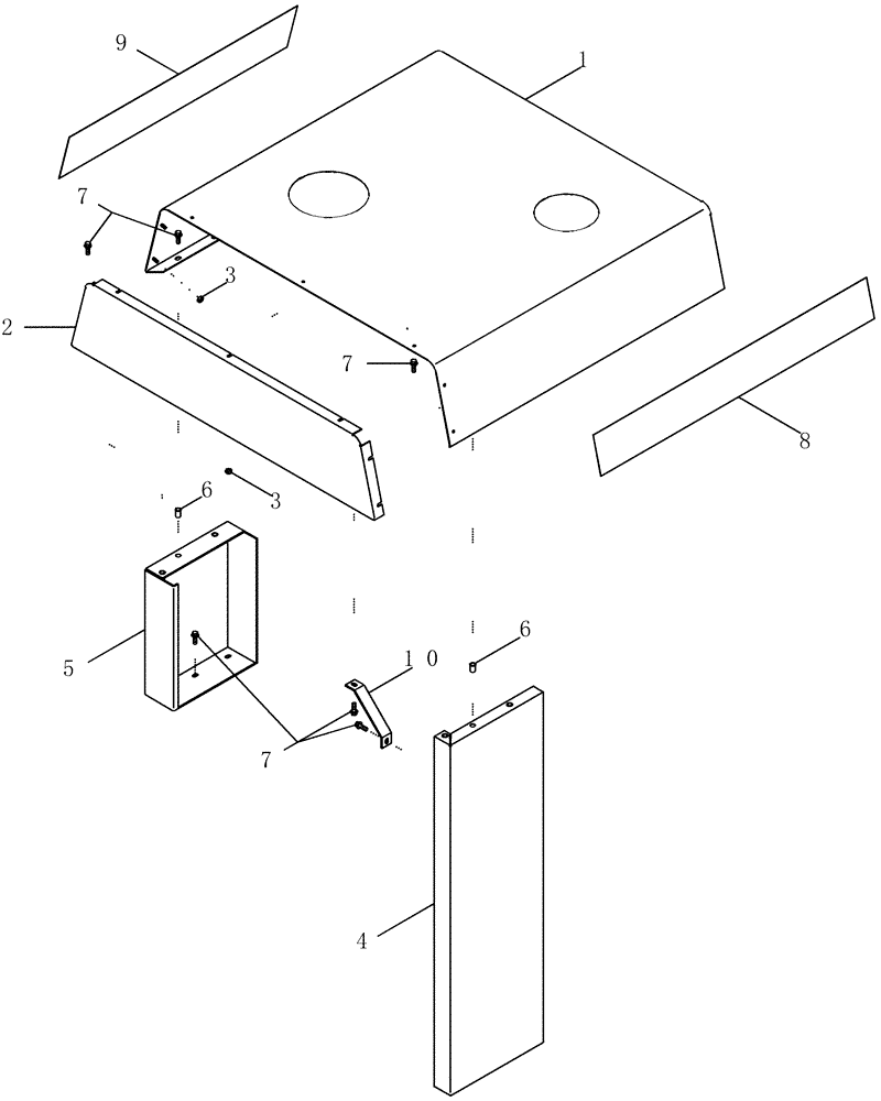 Схема запчастей Case IH PX70 - (09-01) - HOOD ASSEMBLY, REAR - PX70 (09) - CHASSIS/ATTACHMENTS