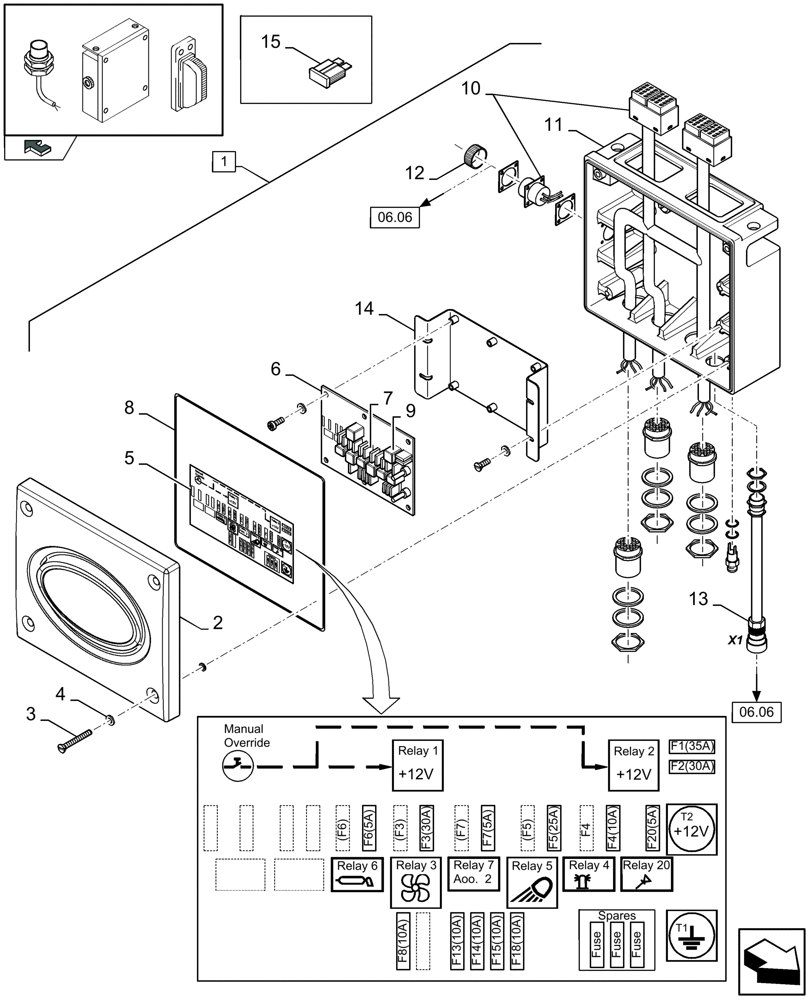 Схема запчастей Case IH LBX432R - (06.01A[01]) - CONTROL BOX - C479 (06) - ELECTRICAL SYSTEMS