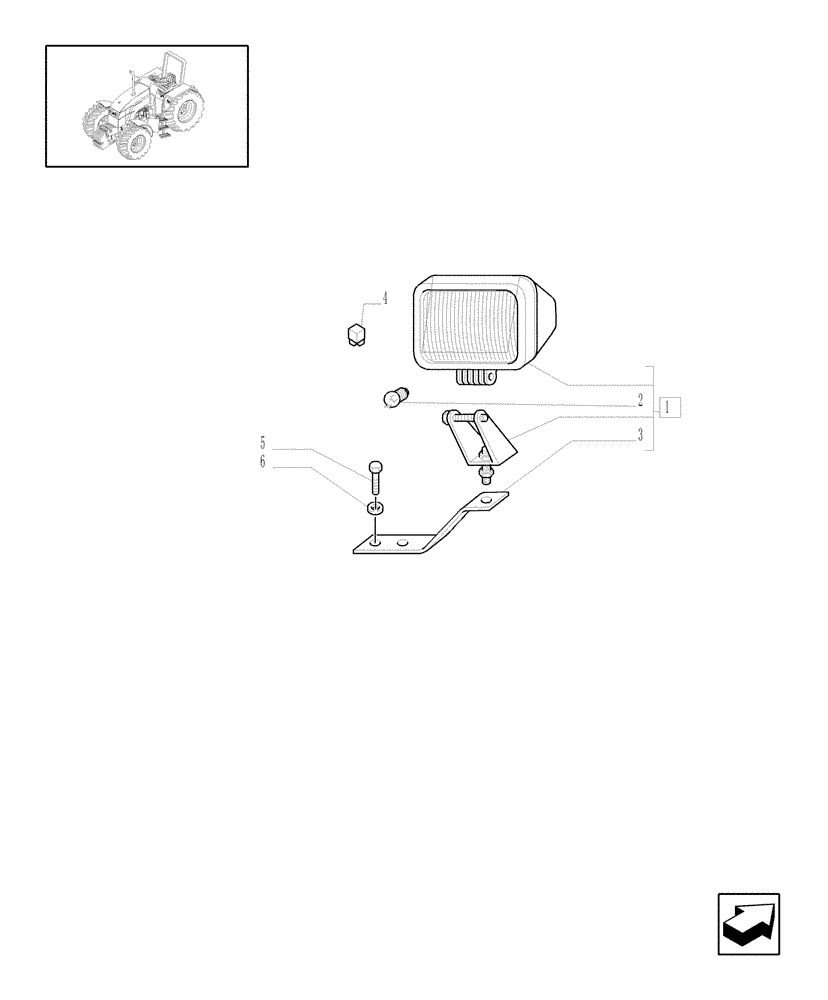 Схема запчастей Case IH MAXXUM 100 - (1.75.7) - TWO LOW MOUNTED REAR WORKLAMPS - L/CAB (VAR.330925) (06) - ELECTRICAL SYSTEMS