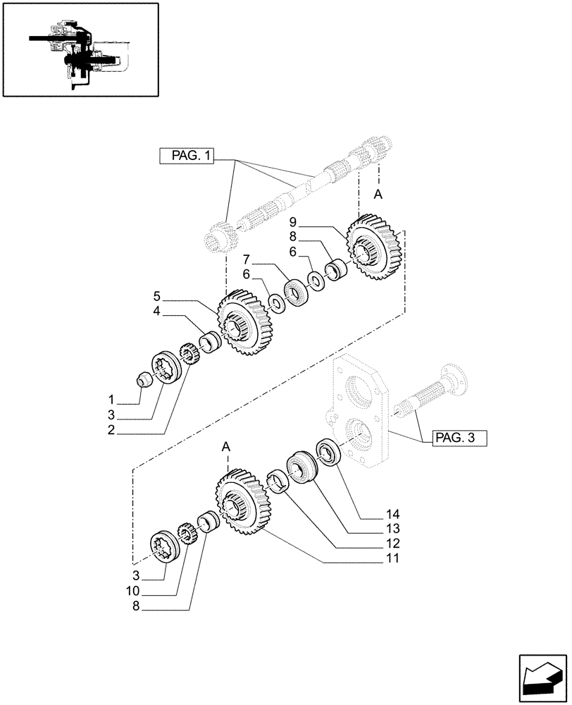 Схема запчастей Case IH JX1095C - (1.80.1/03[02]) - (VAR.817) SYNCHRO MESH GEARED POWER TAKE-OFF (540-540E-1000 RPM) - SHAFTS AND GEARS (07) - HYDRAULIC SYSTEM