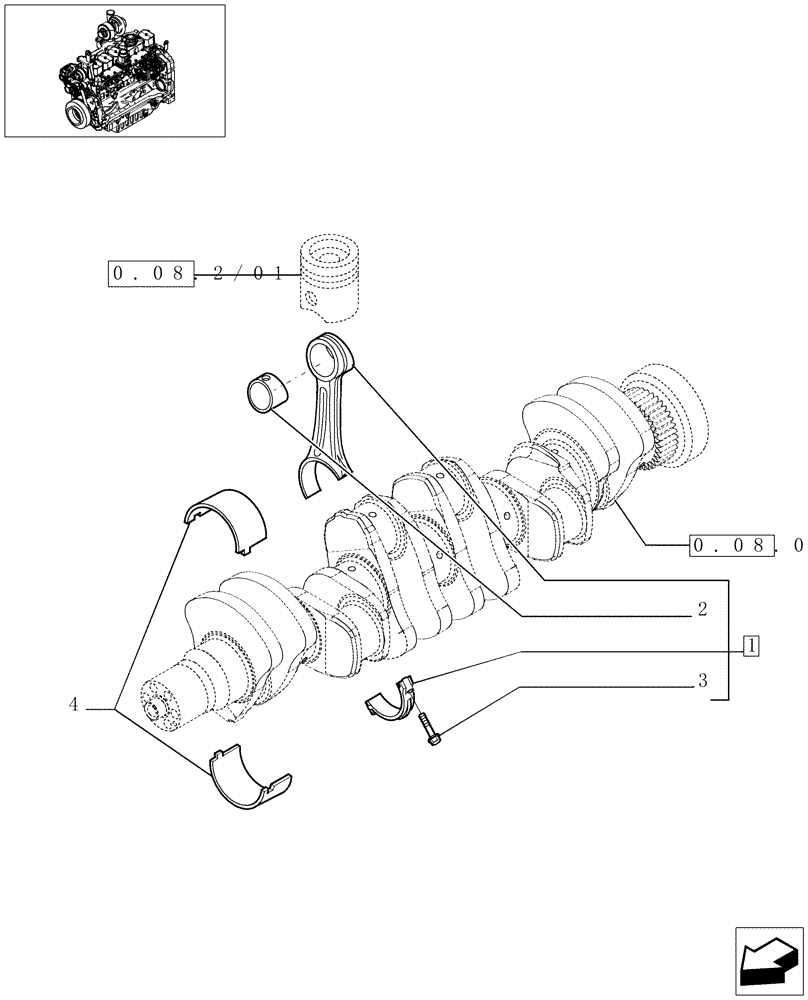 Схема запчастей Case IH MXU115 - (0.08.1/01) - CONNECTING ROD (01) - ENGINE