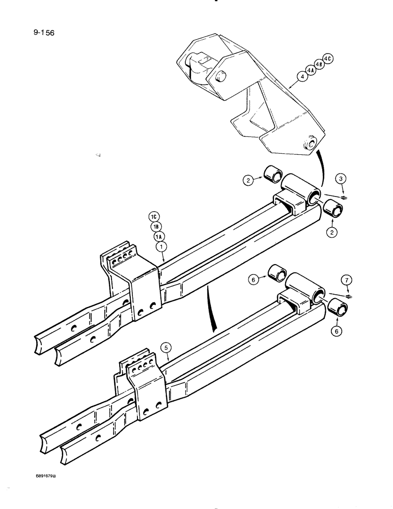 Схема запчастей Case IH 8500 - (9-156) - FURROW OPENER, OFFSET AND SPECIAL DRAWBARS (09) - CHASSIS/ATTACHMENTS