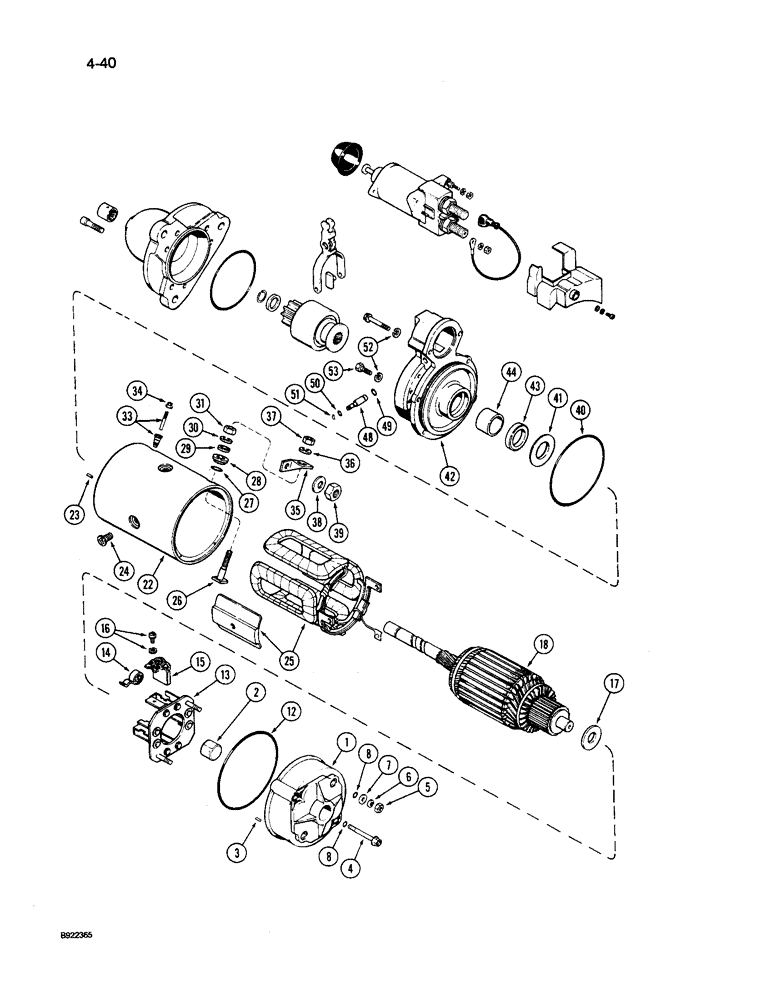 Схема запчастей Case IH 9240 - (4-040) - STARTER, 9240 TRACTOR (04) - ELECTRICAL SYSTEMS