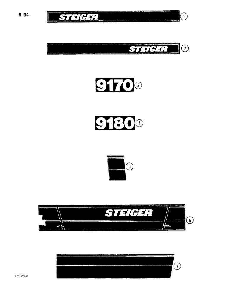 Схема запчастей Case IH 9180 - (9-94) - 60-6434T1 DECALS (09) - CHASSIS/ATTACHMENTS