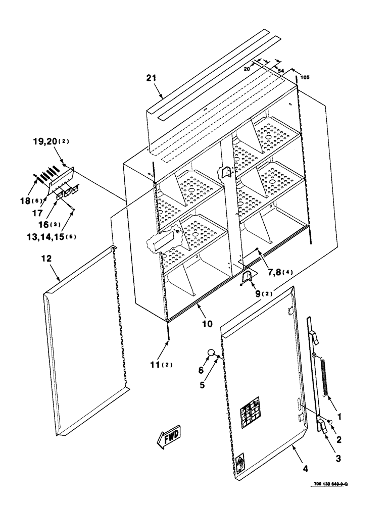 Схема запчастей Case IH 8590 - (7-20) - TWINE BOX ASSEMBLY, LEFT (12) - MAIN FRAME