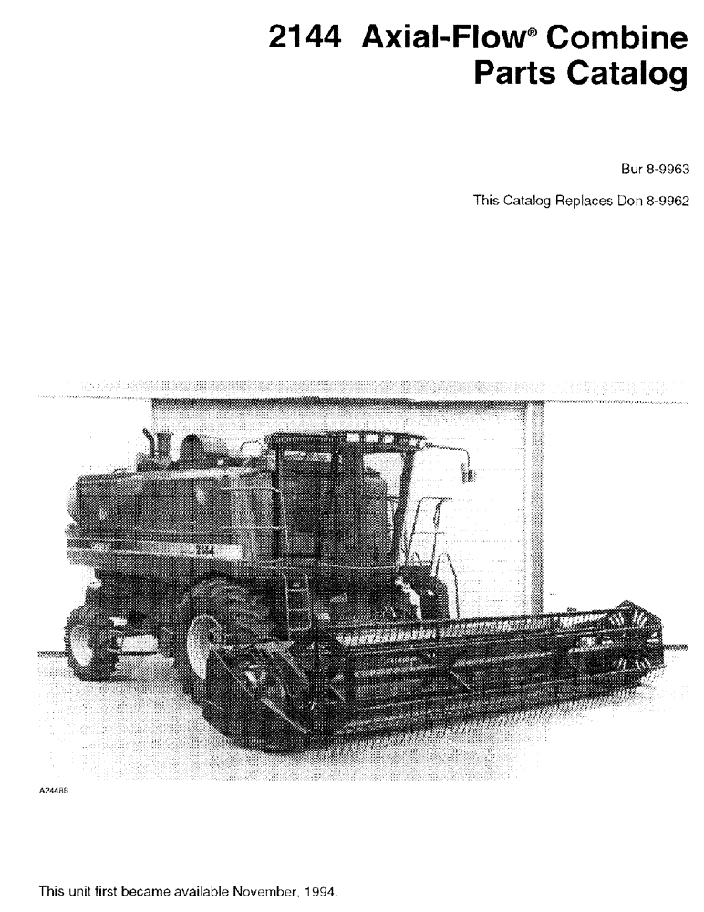 Схема запчастей Case IH 2144 - (1-01) - 2144 AXIAL-FLOW COMBINE (00) - PICTORIAL INDEX