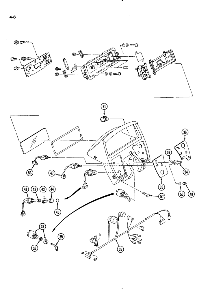 Схема запчастей Case IH 1130 - (4-06) - INSTRUMENT CLUSTER (04) - ELECTRICAL SYSTEMS