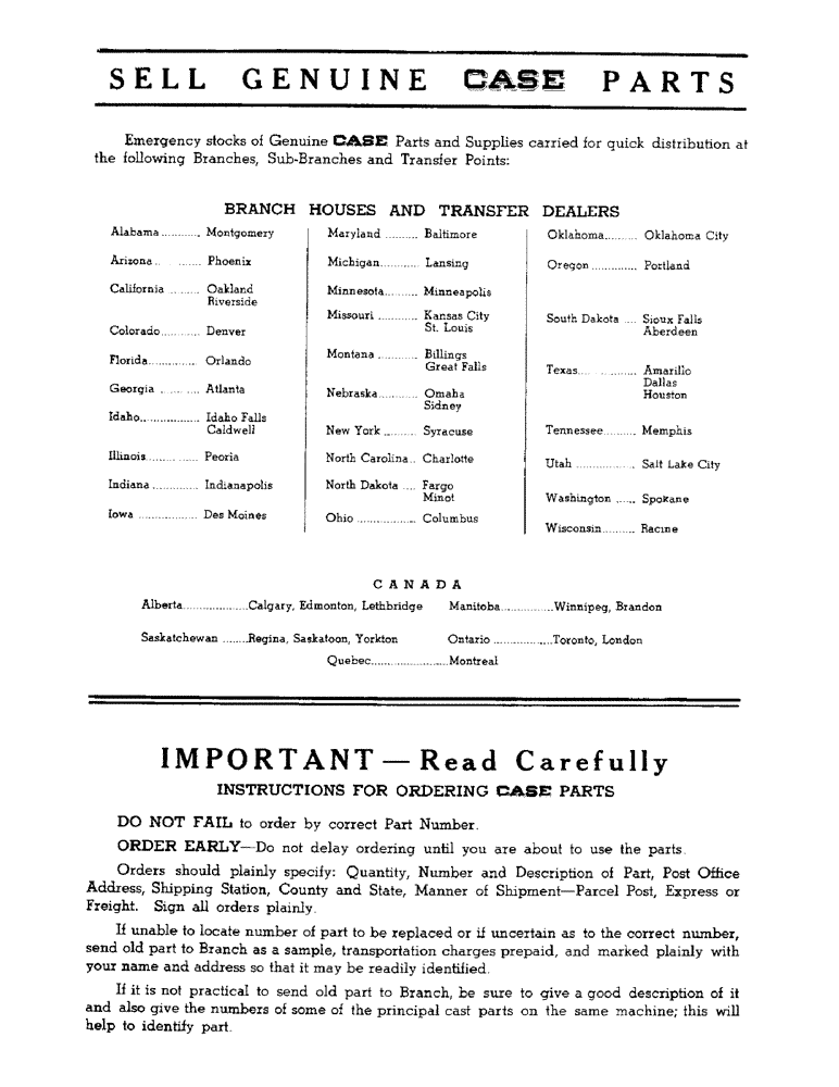 Схема запчастей Case IH 301 - (02) - SELL GENUINE CASE PARTS 