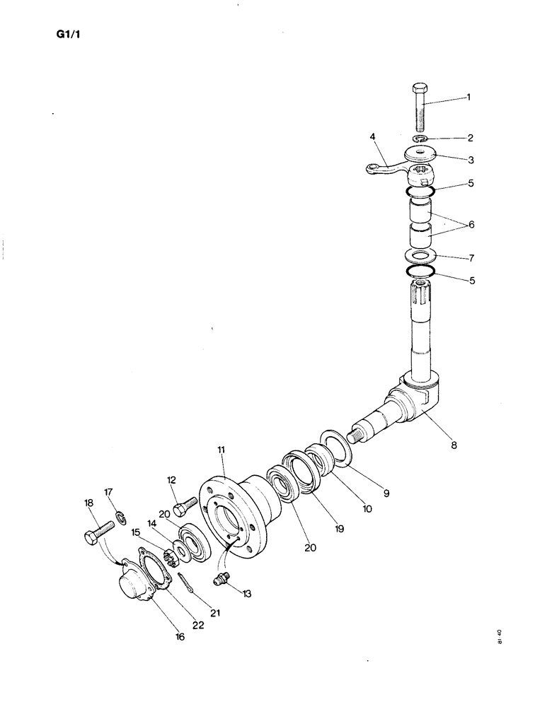 Схема запчастей Case IH 1190 - (G-01) - FRONT HUBS AND STUB AXLES (04) - FRONT AXLE