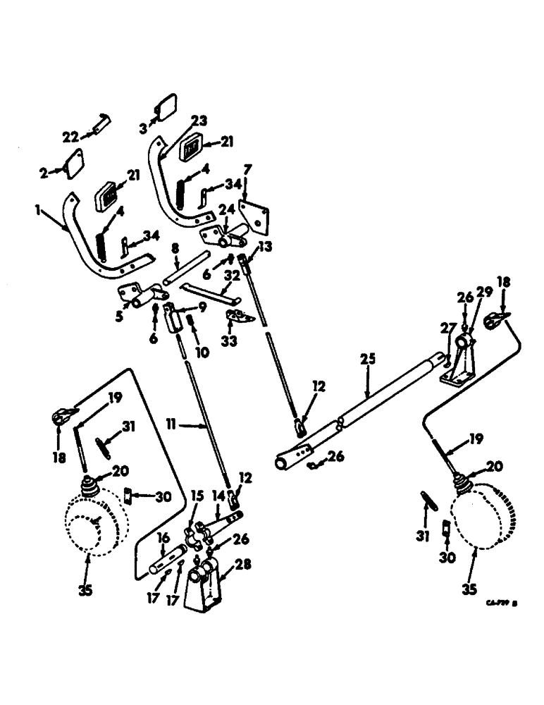 Схема запчастей Case IH 615 - (04-02) - BRAKES, BRAKE PEDAL AND LINKAGE (5.1) - BRAKES