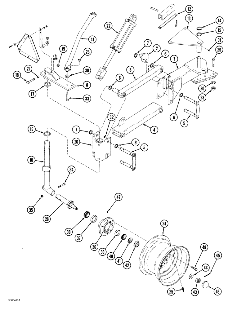 Схема запчастей Case IH 7500 - (09-15) - REAR FURROW WHEEL (09) - CHASSIS/ATTACHMENTS