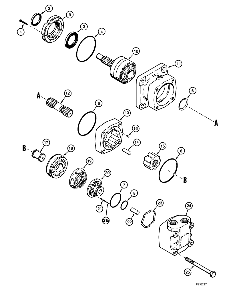 Схема запчастей Case IH 1840 - (08-15) - HYDRAULIC DRIVE MOTOR, JAF0046205 - JAF0134061 (08) - HYDRAULICS