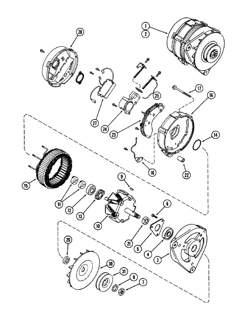 Схема запчастей Case IH 1690 - (S10-1) - K302424 ALTERNATOR, HIGH PLATFORM CAB, LUCAS NO. 24049 (06) - ELECTRICAL SYSTEMS