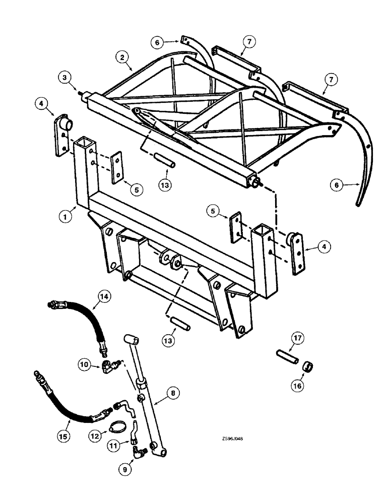 Схема запчастей Case IH 2350 - (5-14) - HAY GRAPPLE FORK, DISCONTINUED 1978, 2350 AND 2450 LOADERS 