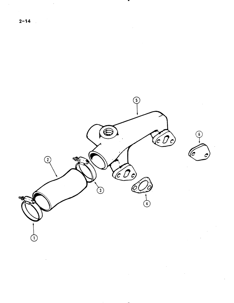 Схема запчастей Case IH 485 - (2-014) - COOLANT MANIFOLD (02) - ENGINE