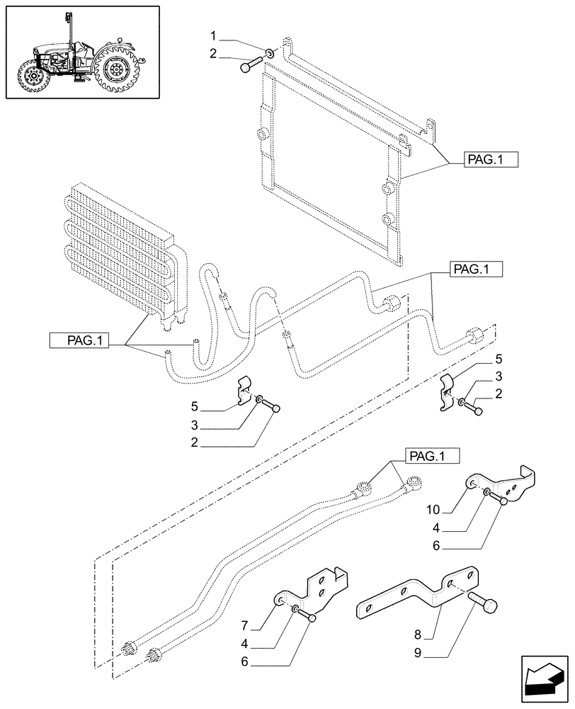 Схема запчастей Case IH JX1060C - (1.27.7/04[02]) - (VAR.065/1-826) HYDRAULIC PUMP 64L/MIN WITH HEAT EXCHANGER - BRACKETS AND COLLARS (03) - TRANSMISSION