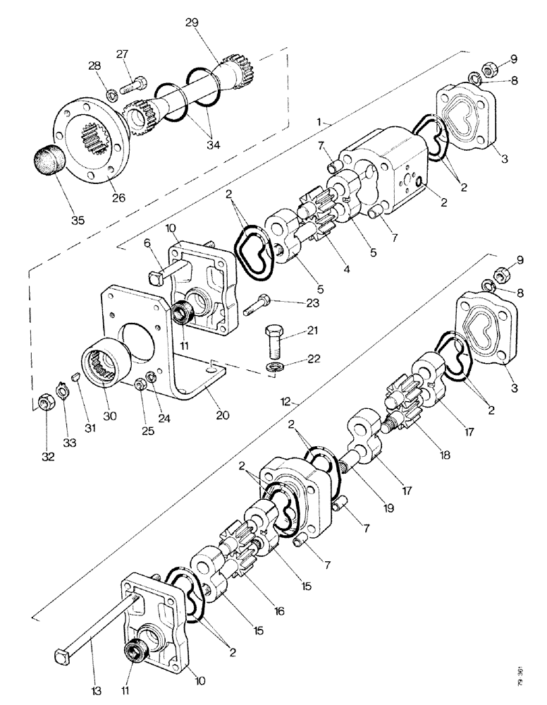 Схема запчастей Case IH 1490 - (K02-1) - HYDRAULIC PUMP (07) - HYDRAULICS