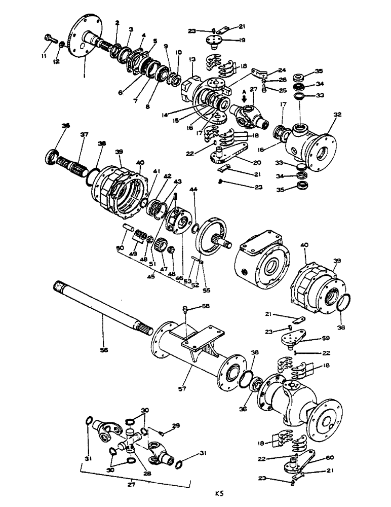 Схема запчастей Case IH 585 - (07-111) - FRONT AXLE, 4-WHEEL DRIVE (04) - Drive Train