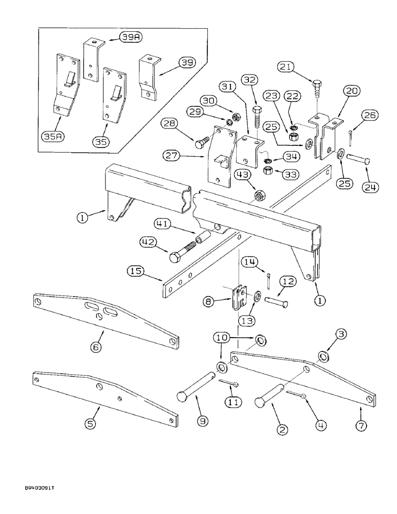 Схема запчастей Case IH 7100 - (9-110) - PRESS WHEEL GANG REAR SUSPENSION (09) - CHASSIS/ATTACHMENTS