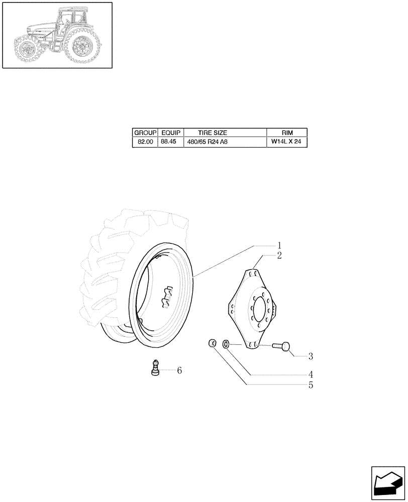 Схема запчастей Case IH JX1090U - (82.00[05]) - DRIVE WHEEL RIM (4WD) (11) - WHEELS/TRACKS