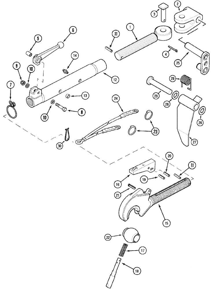 Схема запчастей Case IH MX100C - (09-59) - HITCH TOP LINK WITH CLAW END, EUROPE ONLY, CATEGORY II (09) - CHASSIS