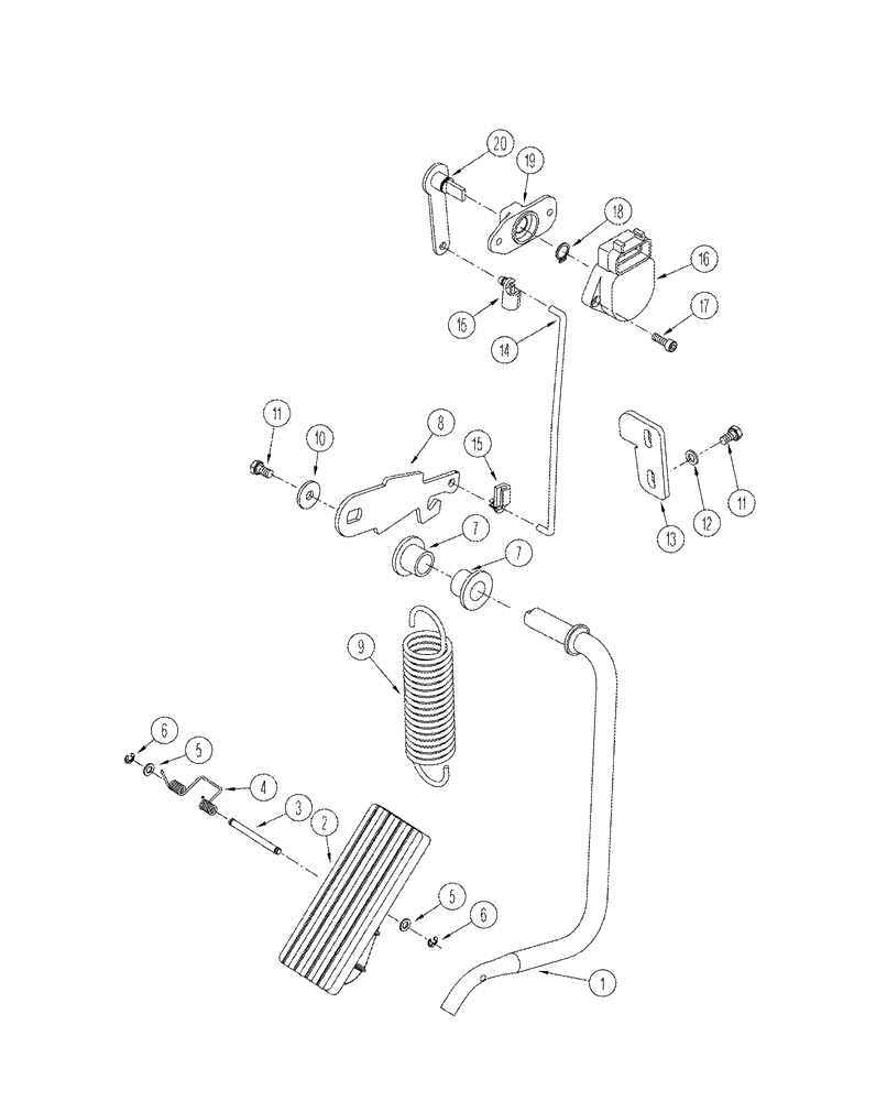 Схема запчастей Case IH STX440 - (03-01) - THROTTLE DECELARATOR CONTROL (03) - FUEL SYSTEM