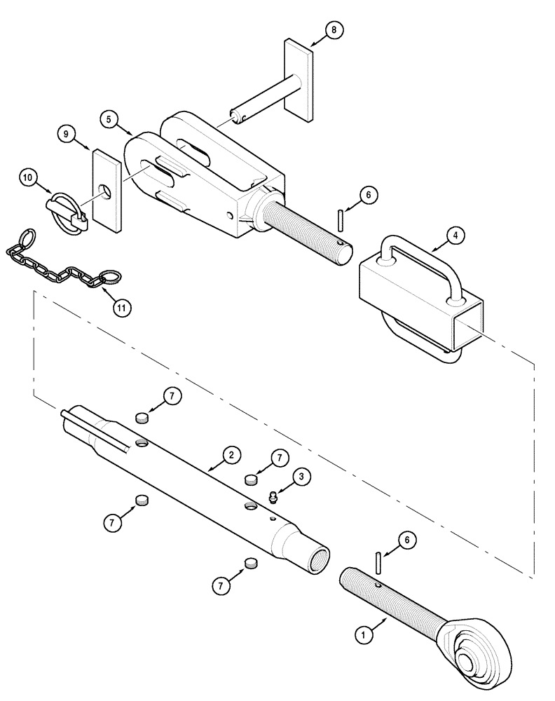 Схема запчастей Case IH CX70 - (09-63) - THREE POINT HITCH - LIFT LINKS (09) - CHASSIS/ATTACHMENTS