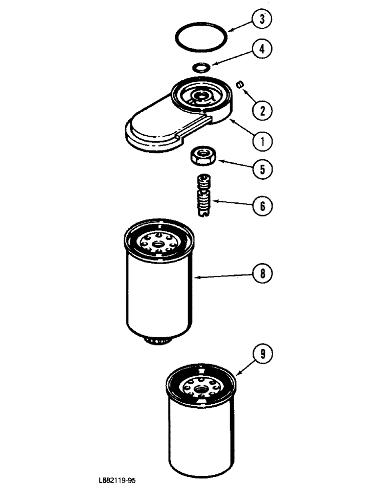 Схема запчастей Case IH 6500 - (3-10) - FUEL FILTER, 4-390 ENGINE (03) - FUEL SYSTEM